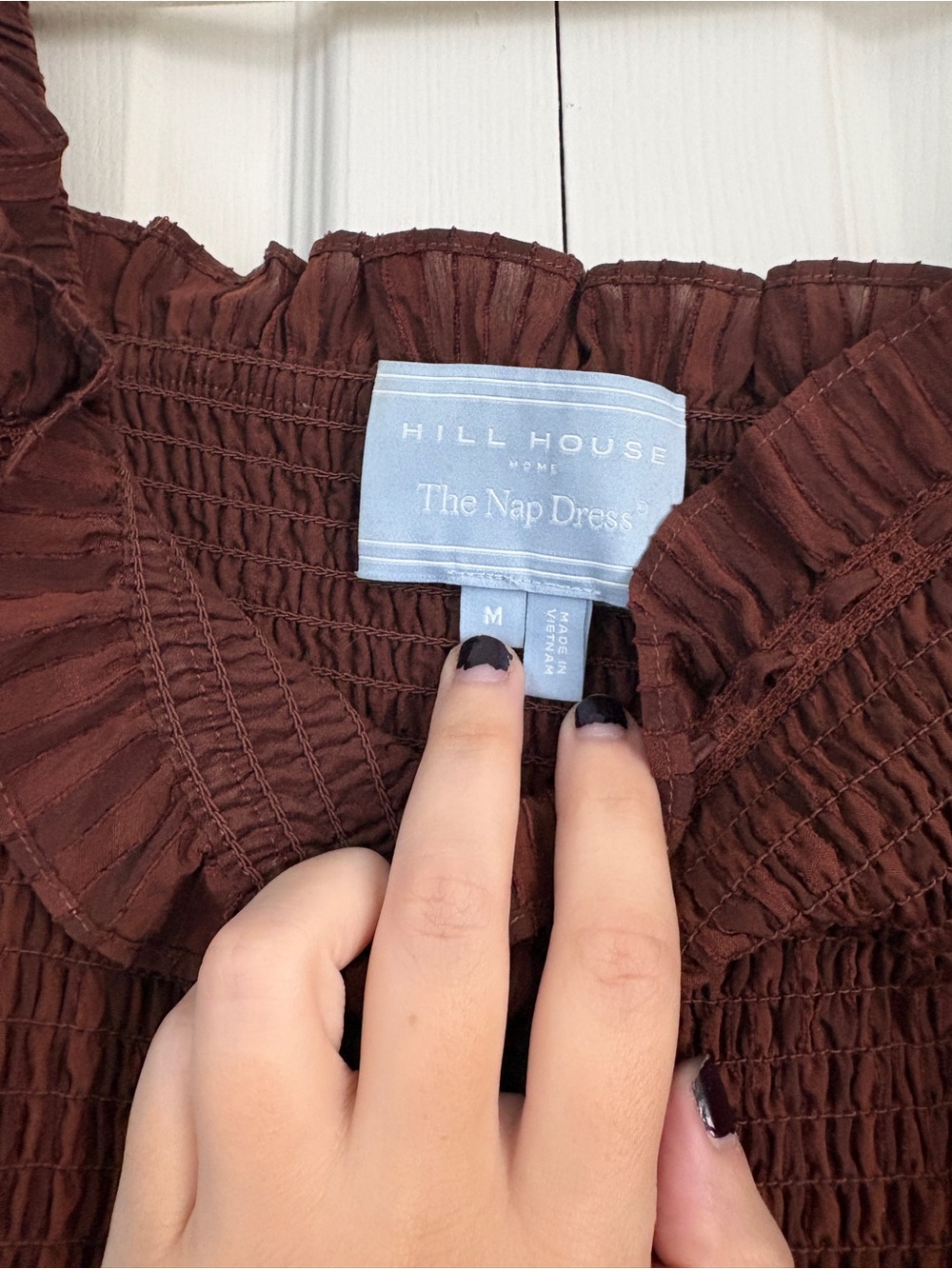 The Scarlett Nap Dress - Chocolate Tonal Seersucker - Picture 5 of 8